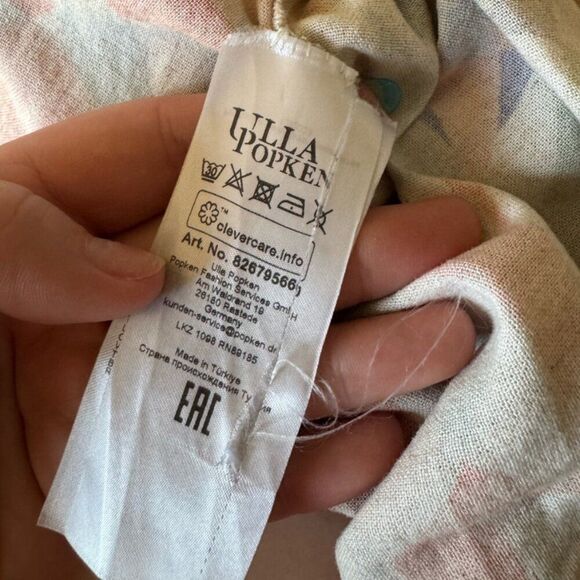 Ulla Popken Von Landen Watercolor Floral Button Front Dress 30 Linen wedding - Picture 13 of 14